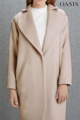 Cream Oasis Curved Cocoon Coat